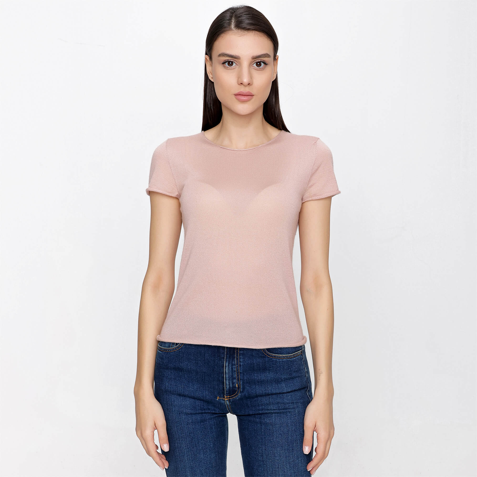 Gucci - Pink Cashmere & Silk Blend Half Sleeves Knitwear